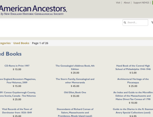 Used Book Sale Underway at American Ancestors