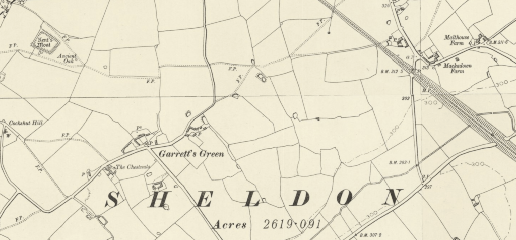 Ordnance Map of Sheldon Halls