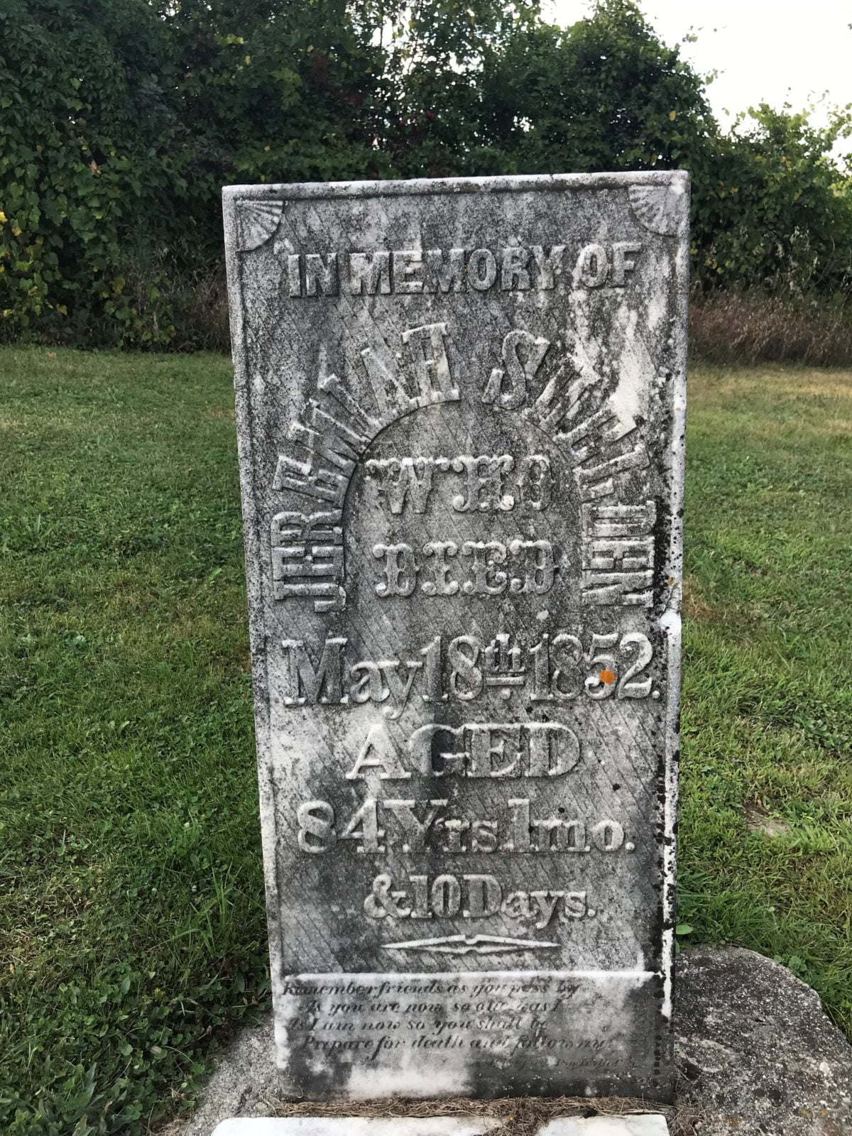 Gravestones in Sheldon’s Cemetery, Leeds, Ontario, Canada Sheldon