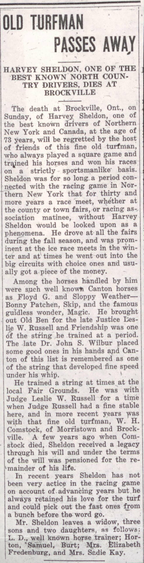 Sheldon Harvey obituary