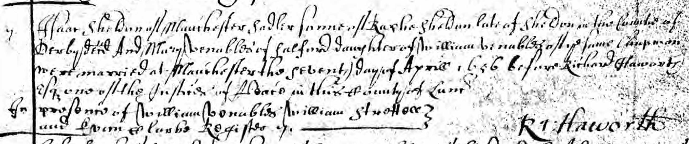 Marriage register - Manchester, England